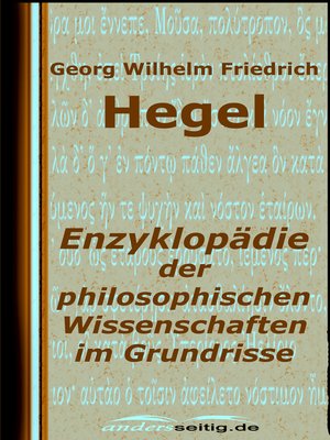 cover image of Enzyklopädie der philosophischen Wissenschaften im Grundrisse